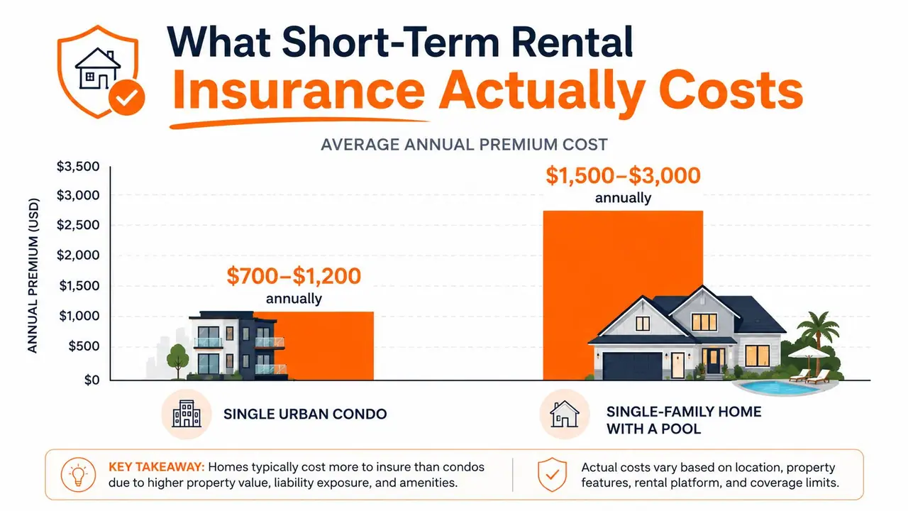A bar chart comparing the annual insurance premium costs for a single urban condo and a single-family home.